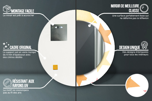 Espejo ścienne decorativo redondo Estrellas pastel