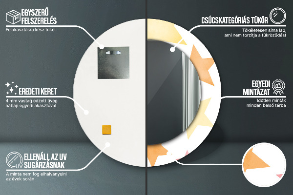 Espejo ścienne decorativo redondo Estrellas pastel