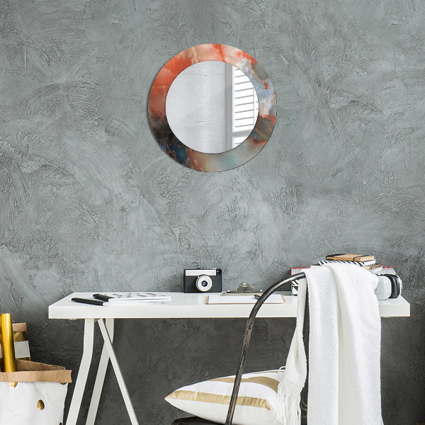 Espejo redondo marco estampado Mármoles de ónix