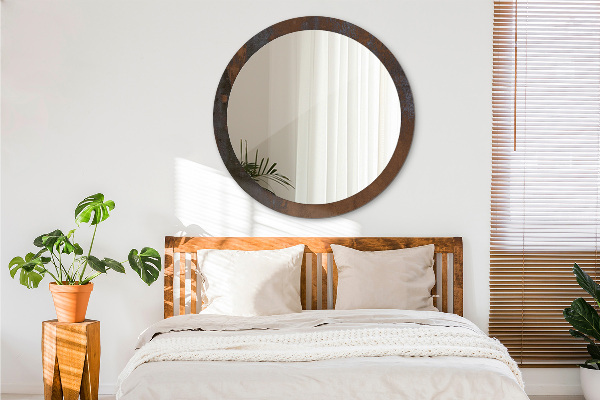 Espejo redondo marco estampado Rústico metálico