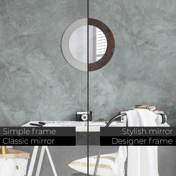 Espejo redondo marco estampado Rústico metálico