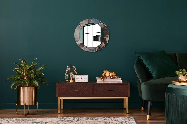 Espejo redondo marco con estampado decorativo Fluido abstracto