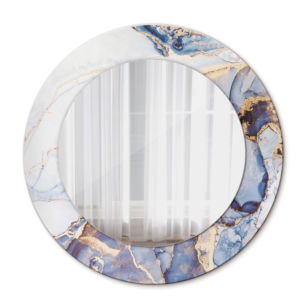 Espejo redondo marco con estampado decorativo Arte líquido abstracto