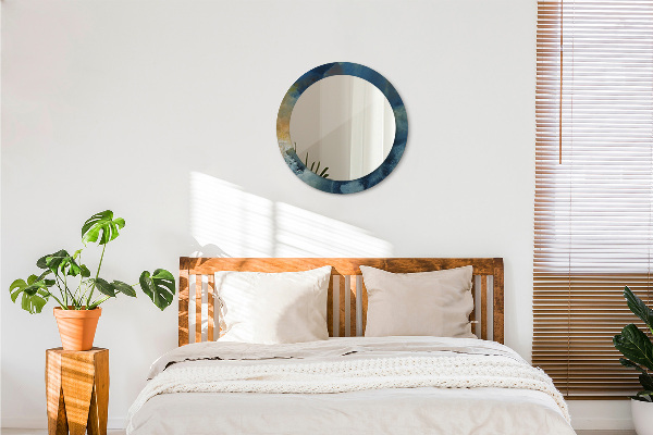 Espejo redondo con decoración Mármol de ónix