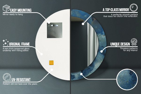 Espejo redondo con decoración Mármol de ónix