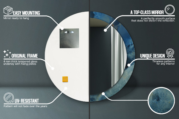 Espejo redondo con decoración Mármol de ónix