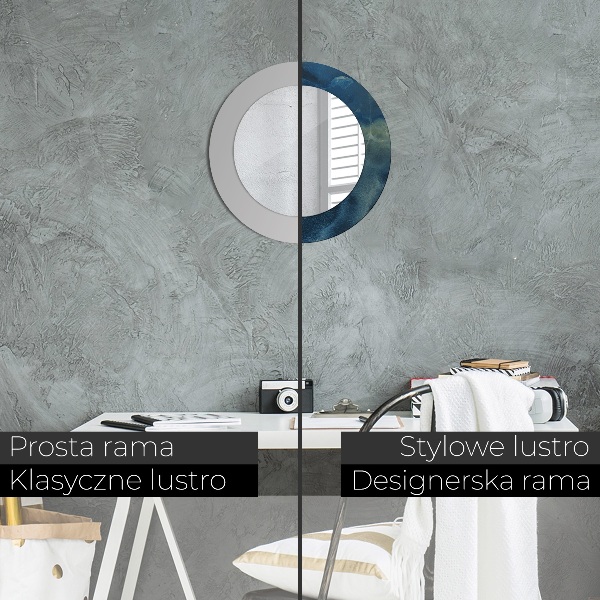 Espejo redondo con decoración Mármol de ónix