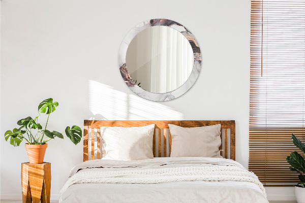 Espejo redondo con decoración Líquido abstracto