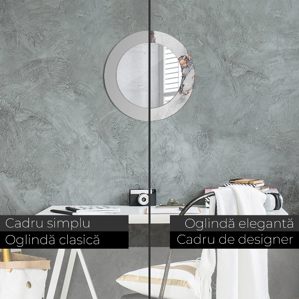 Espejo redondo con decoración Líquido abstracto