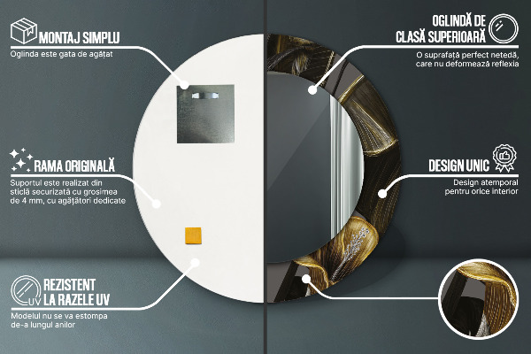 Espejo redondo impreso decorativo redondo Flores hibiscus