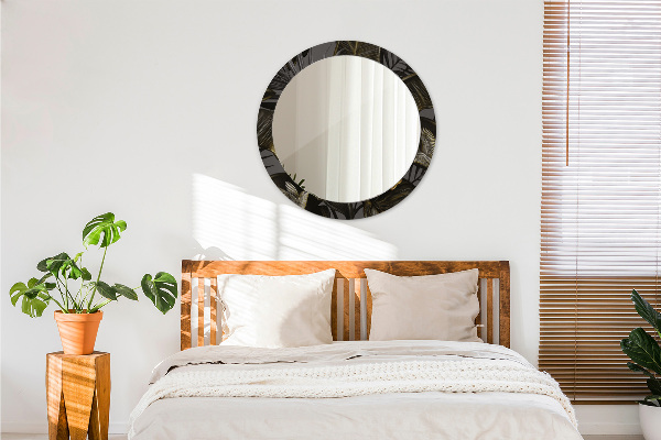 Espejo redondo impreso decorativo redondo Flores hibiscus