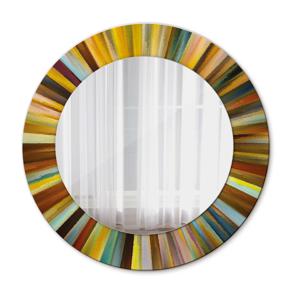 Espejo redondo impreso decorativo redondo Patrón radial abstracto