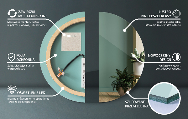 Espejo cuarto de baño redondo led fi 70 cm