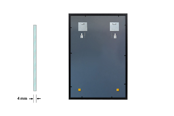 Espejo rectangular marco negro 100x70 cm