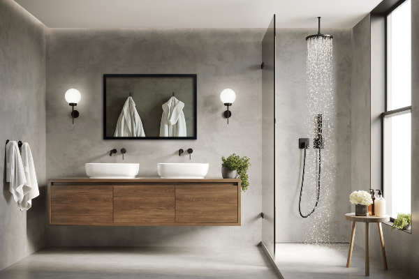 Espejo de baño rectangular negro 50x50 cm