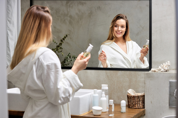 Espejo rectangular marco negro dormitorio 100x70 cm