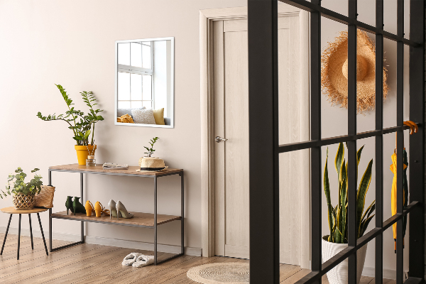 Espejo de dormitorio rectangular blaco 50x50 cm