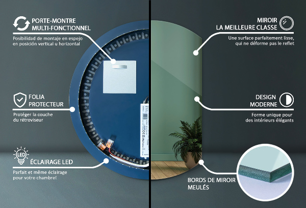Espejo con cortes especiales LED 70x80 cm