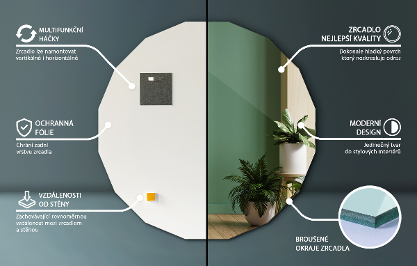  Espejo geométrico de forma original 50x50 cm