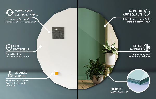  Espejo geométrico estética 80x80 cm
