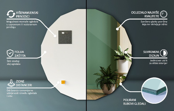  Espejo geométrico estética 80x80 cm