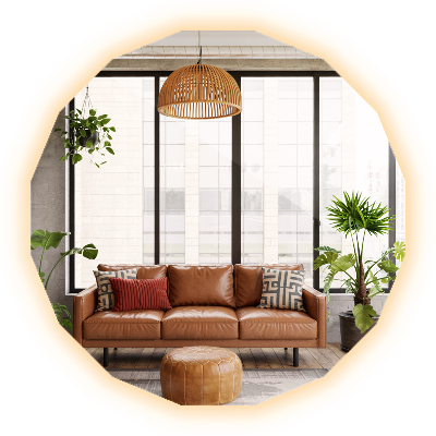 Espejo poligonal LED 60x60 cm