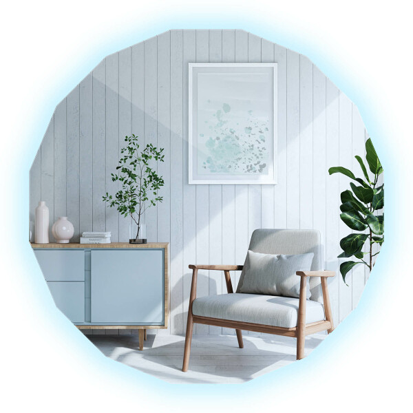 Espejo poligonal LED 60x60 cm