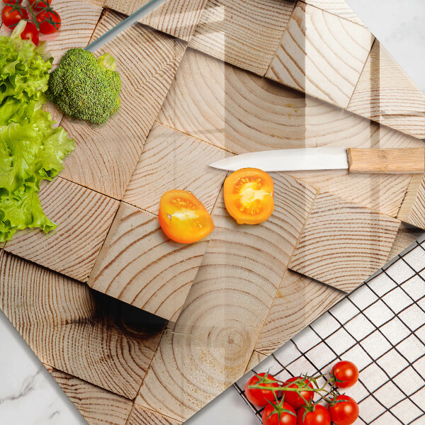 Protector pared cocina Cuadrados de madera