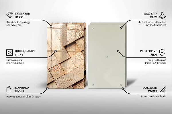 Protector pared cocina Cuadrados de madera