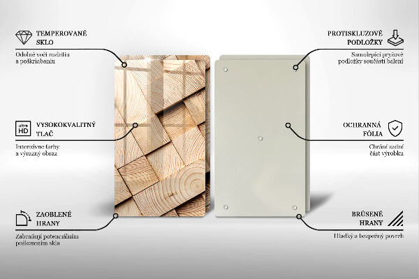 Protector pared cocina Cuadrados de madera