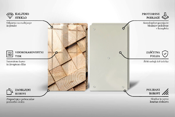 Protector pared cocina Cuadrados de madera