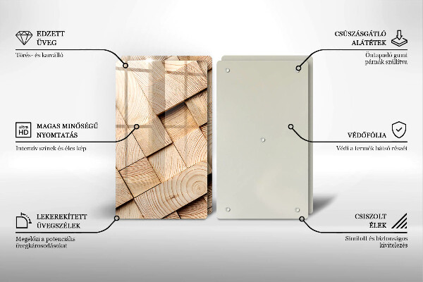 Protector pared cocina Cuadrados de madera