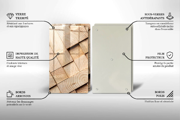 Protector pared cocina Cuadrados de madera