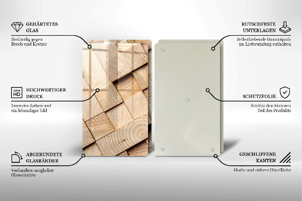 Protector pared cocina Cuadrados de madera