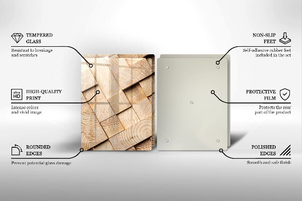 Protector pared cocina Cuadrados de madera