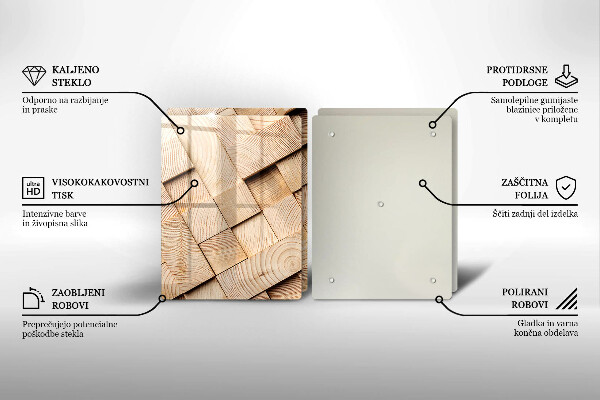 Protector pared cocina Cuadrados de madera