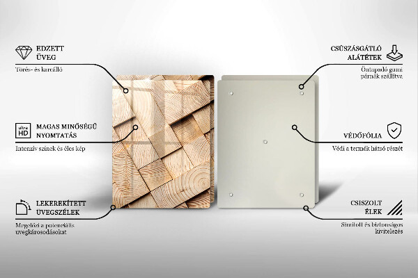 Protector pared cocina Cuadrados de madera