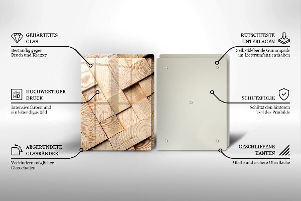 Protector pared cocina Cuadrados de madera