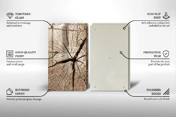 Protector pared cocina Sección transversal de un árbol