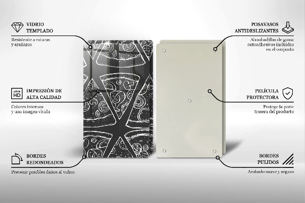 Protector pared cocina Ilustración de pizza