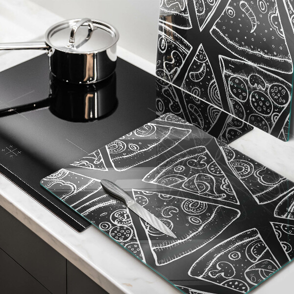 Protector pared cocina Ilustración de pizza