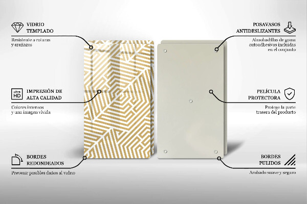 Protector pared cocina Líneas geométricas