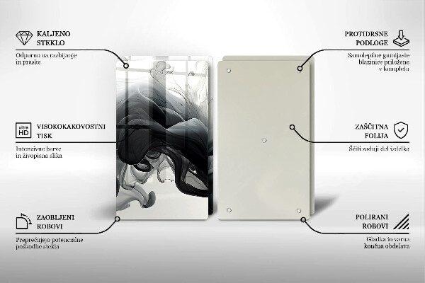 Protector pared cocina Abstracción de humo negro