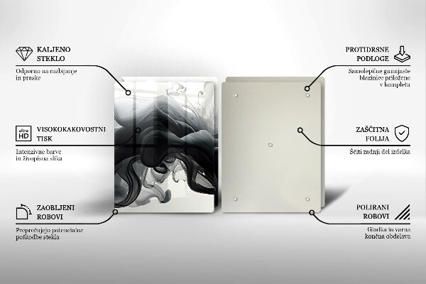 Protector pared cocina Abstracción de humo negro