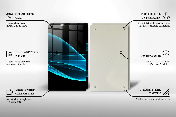 Protector pared cocina Abstracción azul