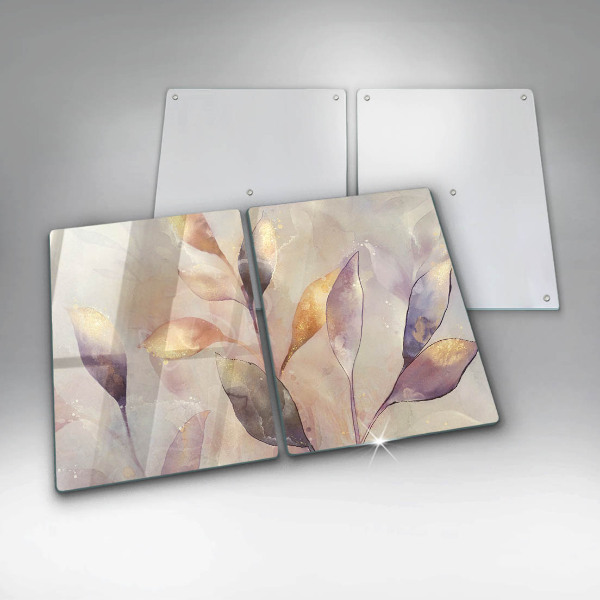 Protector pared cocina Hojas boho pintadas