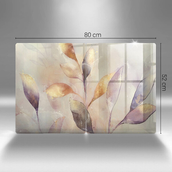 Protector pared cocina Hojas boho pintadas