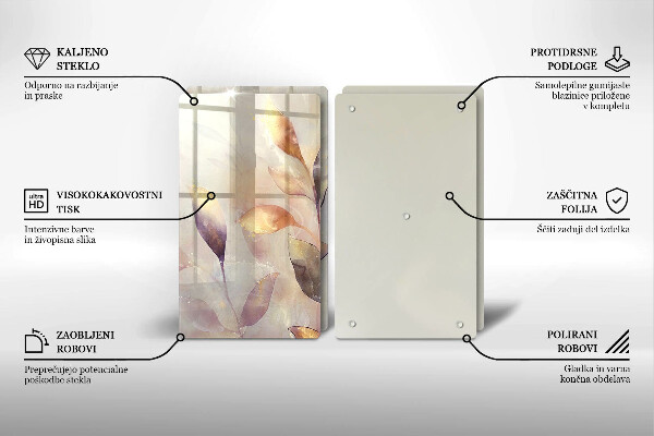 Protector pared cocina Hojas boho pintadas