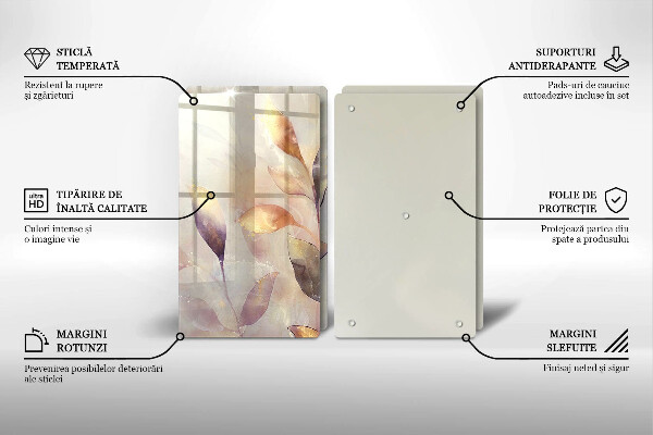 Protector pared cocina Hojas boho pintadas