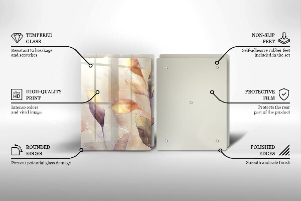 Protector pared cocina Hojas boho pintadas